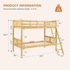 Loft Bunk Bed Twin Over Twin Solid Wood Frame With Slats Bunk Beds With Ladder
