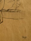 Edgar Degas  handmade  Drawing On Old Paper Signed   Stamped Mixed Media vtg Art