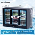 Commercial Back Bar Cooler 53 2 w Beverage Refrigerator 3 Glass Sliding Doors