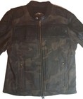 Harley-davidson Black   Camouflage Mens Leather Jacket Sz Large Vented Free Ship