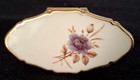 Vtg Stratton Lipstick Holder W mirror Gold Tone Purple Flower Made In England