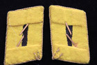 German Wwii Sa General Officer Collar Tabs     Brass Oak Leaves     Yellow Wool