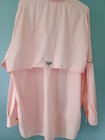 Columbia Pfg Women   s Fishing Button Down Shirt Sz Xl Peach Pink Outdoor Vented
