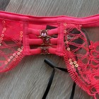 Honey Birdette Bella Garter Midi Neon Pink Sequin Suspender Belt Small S Nwt