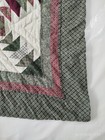 Vintage Handmade Beautiful Pineapple Block Pattern Multicolored Quilt 82x81 Inch
