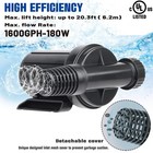 2600gph Submersible Outdoor Inline Pump For Pond  Garden Waterfall  Fountain    