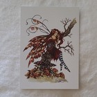 Lot Of 2 Hand Signed Amy Brown Fairy Art 5x7 Mini Prints Autumn   Pumpkin 