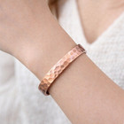 Hammered Solid Pure Copper Magnetic Cuff - Arthritis Therapy Adjustable Bracelet