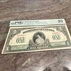 1917 Dominion Of Canada  1 Banknote Pmg 35 Cert 325687-4
