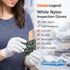 12 Pairs - Small - Nylon White Coin Jewelry Silver Inspection Work Safety Gloves