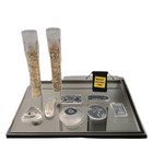 5 Silver Bullion Rounds Bars  999 Fine  2 Gold Flakes Vials  mystery Estate Item