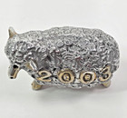 Hand Cast Pewter Sheep Sculpture 2003 Signed Folk Art Zodiac Ram Figurine