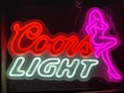Awesome Coors Light Bikini Girl Light Up Led Neon Beer Sign - New  Free Shipping