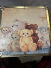Vintage Seward Wooden Toy Box Storage Trunk Chest Cube 16    With Teddy Bears