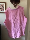 Nwt Vintage Anne Carson Nylon   Silk Pink Beaded Button Up Vest - Size Xl