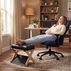 Under Desk Footrest Wooden 2tier Foot Stool With Cushion Non-slip Ergonomic Pine