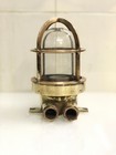 Nautical Ceiling wall Mount Salvaged Lot Of 5 Vintage Brass Bulkhead Lamps