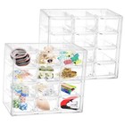 Desk Organizer  2 Pack Mini Clear Plastic Drawer Organizer With 12 Removable 