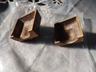  2 Matching Vtg Antique Old Heavy Cast Brass Lion Face Accents Great Casting 