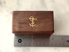 Anchor Wood  Box Trinketvintage Hinged Brass Anchor Inlay Nautical Jewelry Boxes