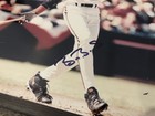 Barry Bonds Autographed 8x10 Photograph On Plaque With 1987 Topps Rc   Coa