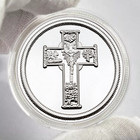 Jesus Cross Silver Plated Coin Saint Christopher Challenge Medal Collection Gift