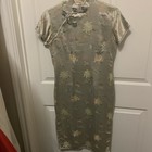 Vtg Solz Squirrel Rayon Satin Cheongsam Qipao Traditional Short Chinese Dress 34