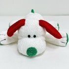 Ty Pluffies Frost Puppy Dog Plush White Green Red Stuffed Beanbag 9   