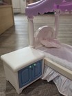 Little Tikes Canopy Bed Barbie My Size With 2 Piece Bedding Set Night Stand