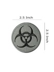 Biohazard Design Gray - Embroidered Patch 2 5   - Hook And Loop - Tactical Patch