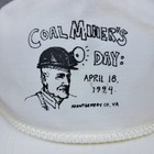 Vintage Coal Mining Hat Cap Snap Back White Miners Day 1994 Montgomery Va Mens