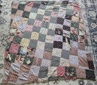 Vintage 1930s Quilt On Quilt Patched Over Feedsack Calico Cutter Craft 63x76 6lb