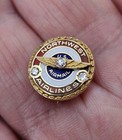 Vintage Northwest Airlines Us Air Mail 10k Gold 3 Diamond Enamel Badge Lapel Pin
