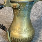 Vintage Brass Arabic Dallah Coffee Tea Pot Hinged Lid Woven Handle Middle Easter