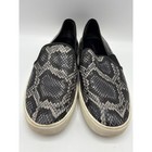 Vince Men s Python Print Leather Slip On Sneakers Gray Black Shoes Size 7 5