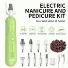 Professional Manicure Pedicure Kit  Cordless Electric Nail File Set  Green