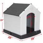 Plastic Dog House In outdoor Doghouse Dog Kennel Puppy Shelter W  Air Vents Gray