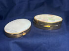 Vtg Mother Of Pearl Mop Shell Design Brass Make-up Compact Mirror Max Factor