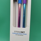 Ecovessel Rainbow Stainless Steel 2 Pack Reusable Metal Straw Brush   Silicone
