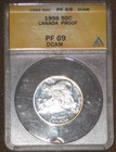 1996 Canada Sterling Silver Half Dollar Cougar Kittens Anacs Grade Pf69 Pr 50c