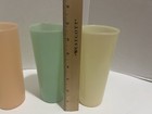 Vintage Mcm Plastic Tumblers Set Of 4 Pastel Retro Drinking Cups 7  Unbreakable
