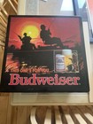Vintage 1980s Budweiser Fishing Pub Sign Bar Light Tavern Advertising