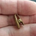 Antique Brass  Bronze Alligator Style Clasp   Clip   Fancy Top With Red Stone 