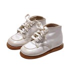 Vintage White Leather Chatterbox Baby Shoes Size 3