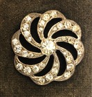 Antique 800 Silver French Paste Strass-pierced 6-button-set Antique Art Nouveau