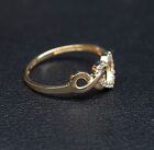 10k Real Solid Yellow Gold Infinity Heart Ring  10k Solid Gold Women Heart Ring