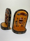 Vintage Hand Carved Wooden Australian Bookends Aboriginal Art