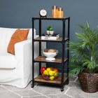 Rolling Cart  Microwave Stand  Utility Cart  Coffee Cart  Wood  Metal  Brown