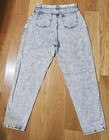 Vintage 80s 90s Usa High Waist 29   Baggy Pleats Mom Jeans Acid Wash Tapered Leg