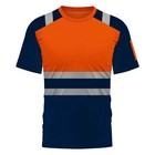 High Visibility Safety Work Shirts Summer Breathable Work T Shirt Reflective T-s